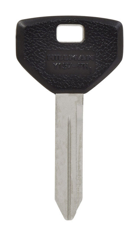 HILLMAN Traditional Key Automotive Key Blank Double For Chrysler Black/Silver, Pack of 5