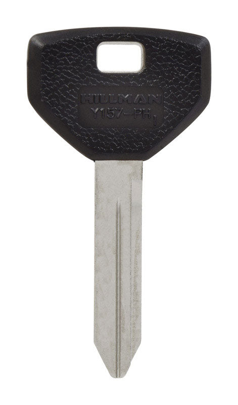 HILLMAN Traditional Key Automotive Key Blank Double For Chrysler Black/Silver, Pack of 5