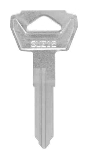 HILLMAN Traditional Key Motorcycle Key Blank Double For Suzuki Silver, Pack of 10