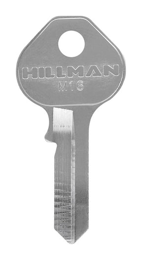 HILLMAN Traditional Key Padlock Key Blank Single For Master Locks Silver, Pack of 10