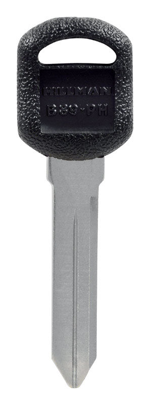 HILLMAN Traditional Key Automotive Key Blank Double For GM Black/Silver, Pack of 5