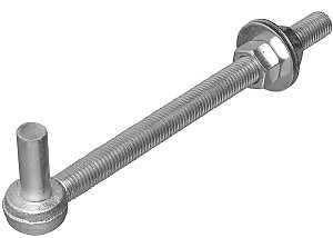 National Hardware N130-674 Series Full Threaded Bolt Hook, 0.68 in Dia, 3/4X 12 in L, Steel, Zinc-Plated