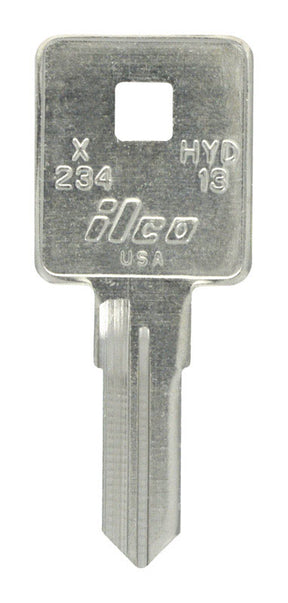 HILLMAN Traditional Key Motorcycle Key Blank HYD-13 Double For Harley Silver, Pack of 10