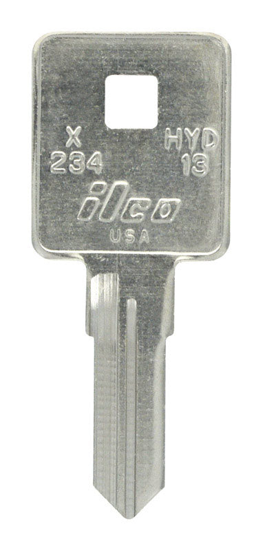 HILLMAN Traditional Key Motorcycle Key Blank HYD-13 Double For Harley Silver, Pack of 10