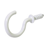 HILLMAN Small White Metal 7/8 in. L Cup Hook 1 lb 8 pk, Pack of 10