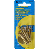 HILLMAN OOK Brass-Plated Gold Hardwall Picture Hanging Nails 20 lb 10 pk, Pack of 12
