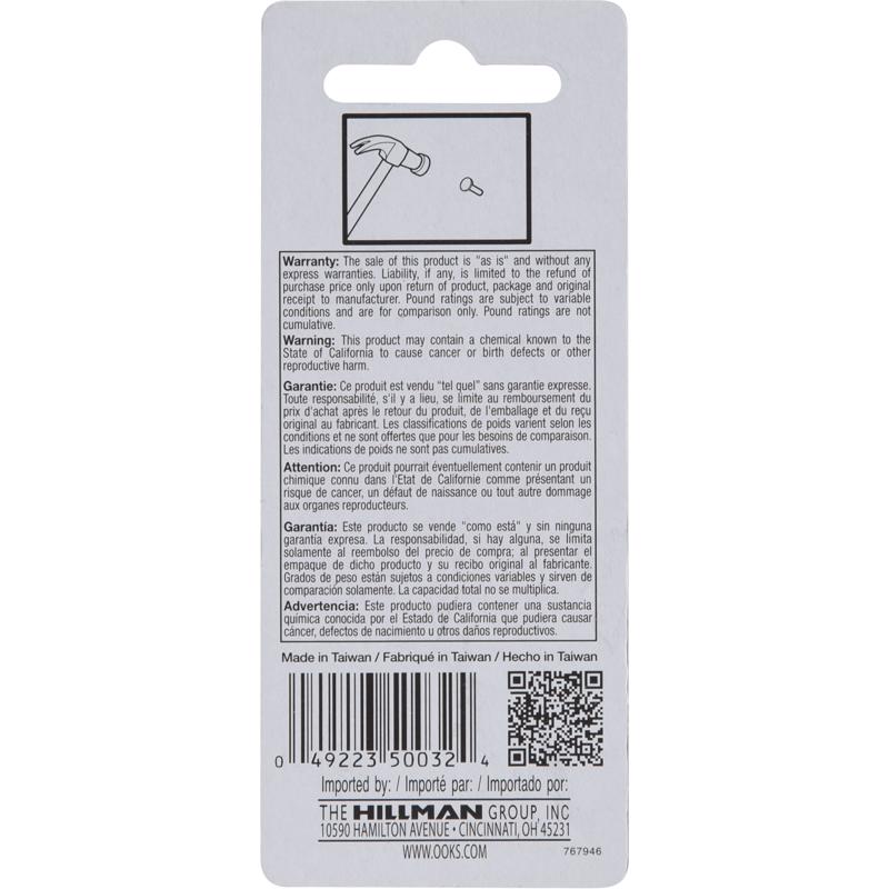 HILLMAN OOK Brass-Plated Gold Hardwall Picture Hanging Nails 20 lb 10 pk, Pack of 12
