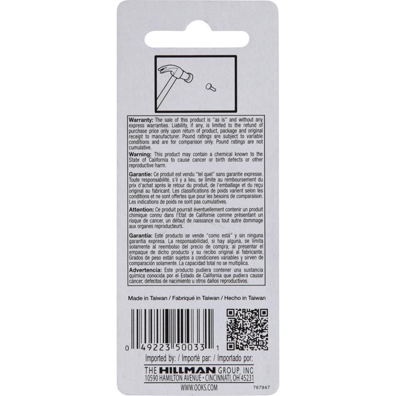 HILLMAN OOK Brass-Plated Hardwall Picture Hanging Nails 15 lb 10 pk, Pack of 12