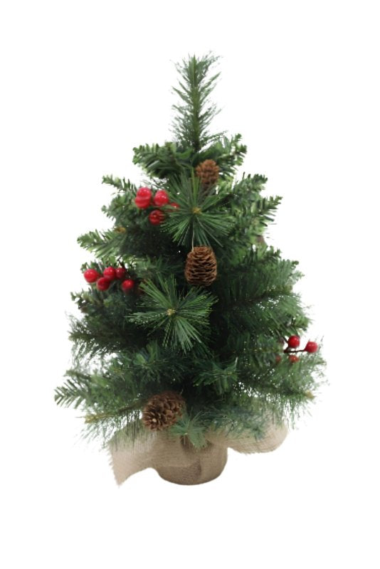 Santas Forest 28105 Mixed Needle Burlap Tree, 20 in H, Pack of 12