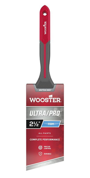 Wooster Ultra/Pro GRIPTECH MAX Series G4174-212 Paint Brush, 2-1/2 in W, Firm Angle Brush, 2-7/8 in L Bristle