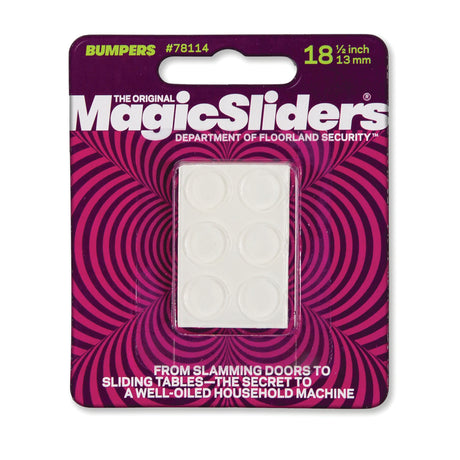 Magic Sliders Vinyl Self Adhesive Bumper Pads Clear Round 1/2 in. W X 1/2 in. L 18 pk, Pack of 6