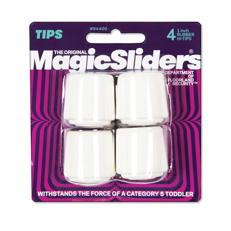 Magic Sliders Rubber Leg Tip White Round 1 in. W 4 pk, Pack of 6