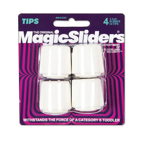 Magic Sliders Rubber Leg Tip White Round 1 in. W 4 pk, Pack of 6