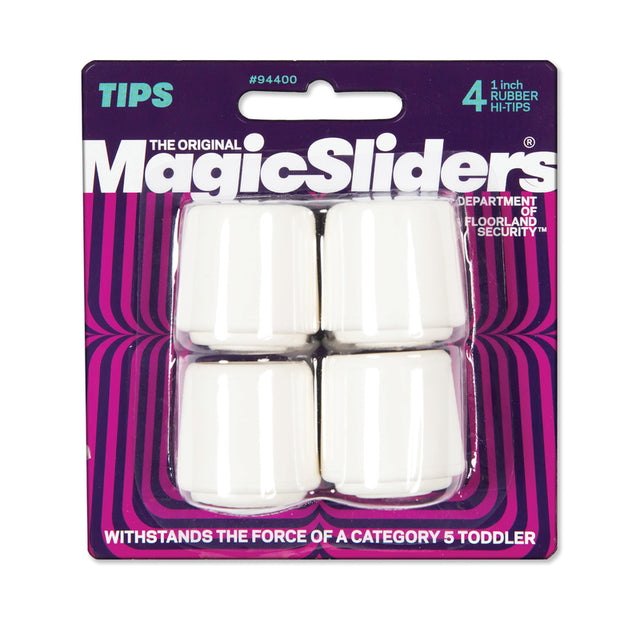 Magic Sliders Rubber Leg Tip White Round 1 in. W 4 pk, Pack of 6