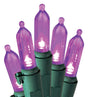 Hometown Holidays U10E406H Mini Light Set, Christmas, 120 V, 4.8 W, 50-Lamp, LED, Purple, 25000 hr Average Life