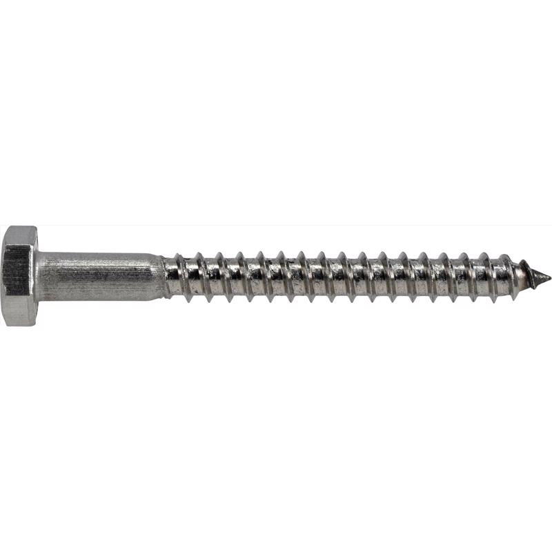 HILLMAN 1/4 in. X 2-1/2 in. L Hex Stainless Steel Lag Screw 25 pk