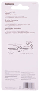 ProSource LR-404-PS Hammock Hook, 1-1/4 in Opening, Steel, Silver, Zinc