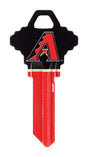 HILLMAN MLB Arizona Diamonbacks House/Office Key Blank 68 Single For Schlage Locks Red, Pack of 6