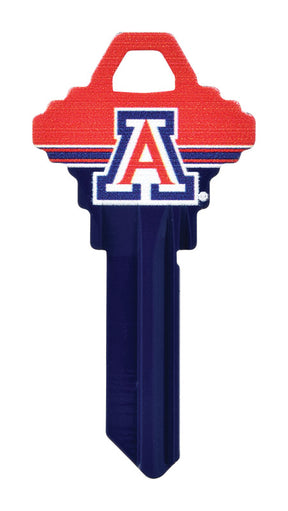 HILLMAN NCAA Arizona Wildcats House/Office Key Blank 68 Single For Schlage Locks Blue/Red, Pack of 6