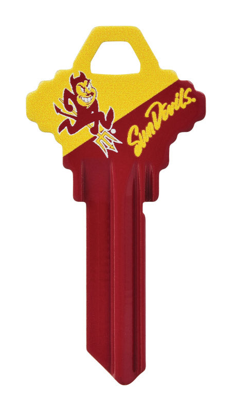 HILLMAN NCAA Arizona State Sundevils House/Office Key Blank 68 Single For Schlage Locks Red, Pack of 6