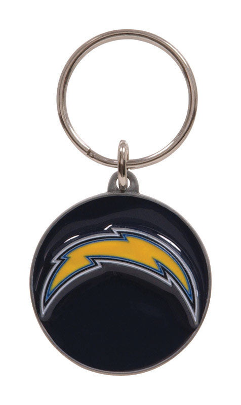HILLMAN NFL Tempered Steel Multicolored Split Ring Keychain, Pack of 3