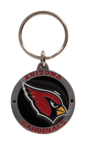 HILLMAN NFL Tempered Steel Multicolored Split Ring Keychain, Pack of 3