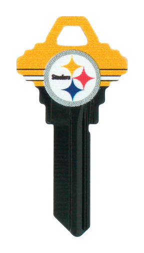 HILLMAN NFL Pittsburg Steelers House/Office Key Blank 68 Single For Schlage Locks Multicolored, Pack of 6
