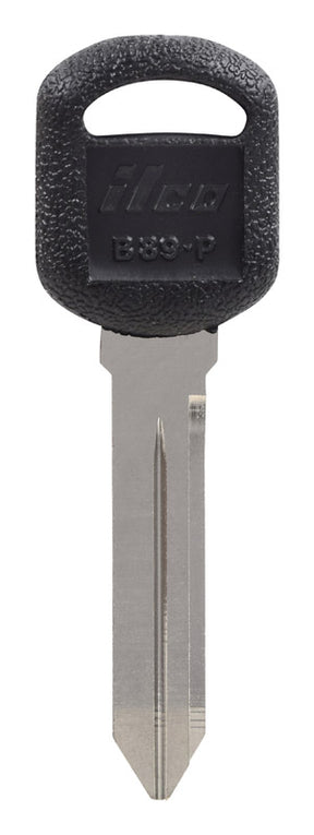 HILLMAN Traditional Key Automotive Key Blank Double For GM Black/Silver, Pack of 5