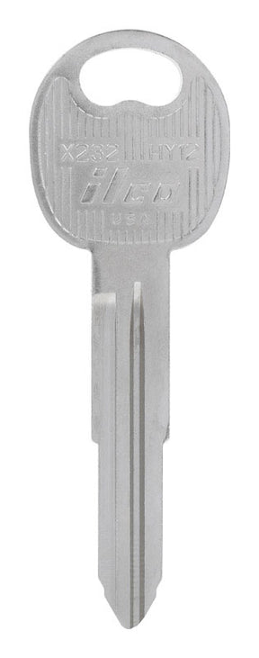 HILLMAN Traditional Key Automotive Key Blank Double For Hyundai Silver, Pack of 10