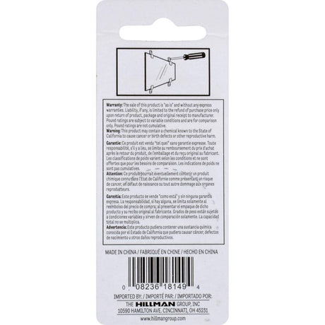 HILLMAN Zinc Mirror Holder Kit 20 lb 4 pk, Pack of 10