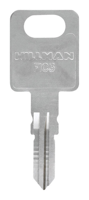 HILLMAN Traditional Key Automotive Key Blank Double For FIC3 Silver, Pack of 10