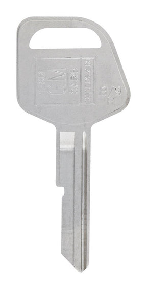 HILLMAN Traditional Key Automotive Key Blank Single For GM Silver, Pack of 10