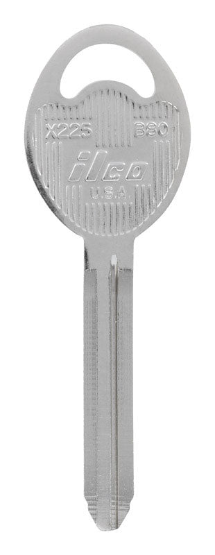 HILLMAN Traditional Key Automotive Key Blank Double For GM Silver, Pack of 10