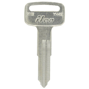HILLMAN Traditional Key Motorcycle Key Blank Double For Yamaha Silver, Pack of 10