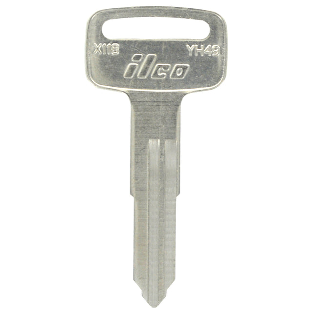 HILLMAN Traditional Key Motorcycle Key Blank Double For Yamaha Silver, Pack of 10