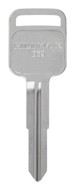 HILLMAN Traditional Key Automotive Key Blank Double For GM Silver, Pack of 10