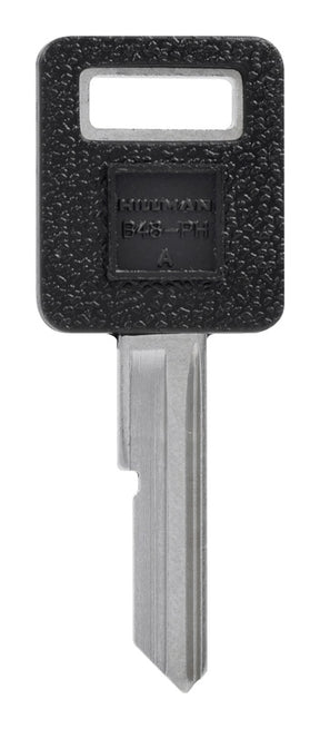HILLMAN Traditional Key Automotive Key Blank Single For GM Black/Silver, Pack of 5