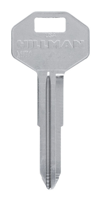 HILLMAN Traditional Key Automotive Key Blank Double For Mitsubishi Silver, Pack of 10