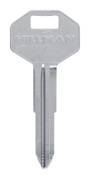 HILLMAN Traditional Key Automotive Key Blank Double For Mitsubishi Silver, Pack of 10