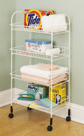ClosetMaid 1611 Rolling Cart, 17.63 in OAW, 34.9 in OAH, 12.37 in OAL, 4-Shelf, Silver Shelf