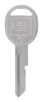 HILLMAN Traditional Key Automotive Key Blank Single For GM Silver, Pack of 10