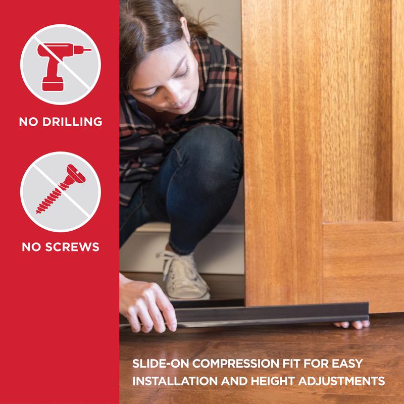 M-D Building Products CINCH Clear Vinyl Under Door Seal For Doors 36 in. L X 1.75 in.