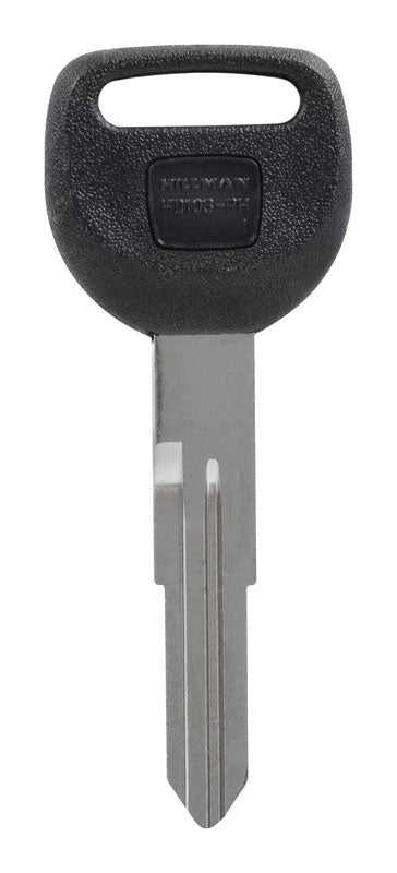 HILLMAN Traditional Key Automotive Key Blank Double For Honda Black/Silver, Pack of 5