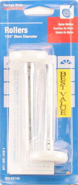 Prime-Line GD 52140 Door Roller, 1-7/8 in Dia Roller, 1/2 in W Roller, Steel, White