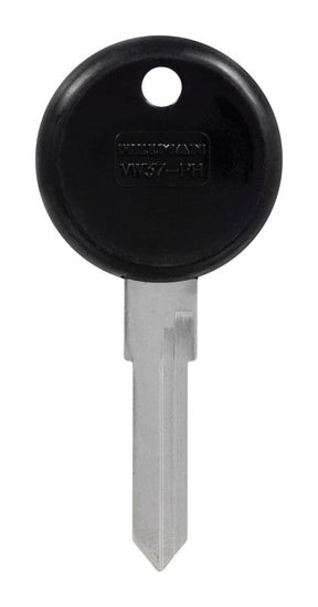 HILLMAN Traditional Key Automotive Key Blank Double For Volkswagen Black/Silver, Pack of 5