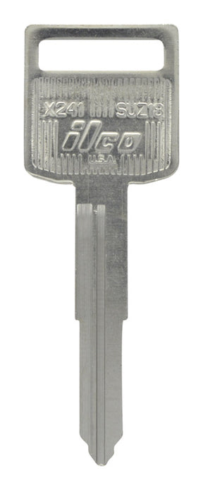 HILLMAN Traditional Key Motorcycle Key Blank Double For Suzuki Silver, Pack of 10