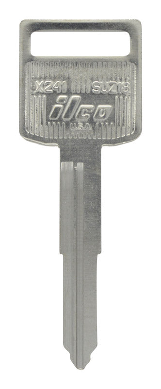 HILLMAN Traditional Key Motorcycle Key Blank Double For Suzuki Silver, Pack of 10
