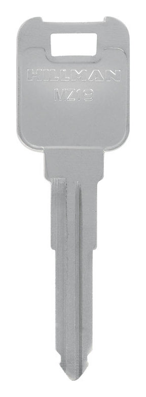 HILLMAN Traditional Key Automotive Key Blank Double For Mazda Silver, Pack of 10