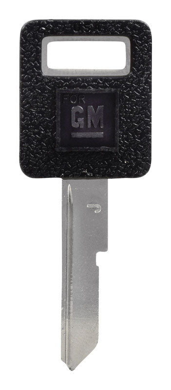 HILLMAN Traditional Key Automotive Key Blank Single For GM Black/Silver, Pack of 5