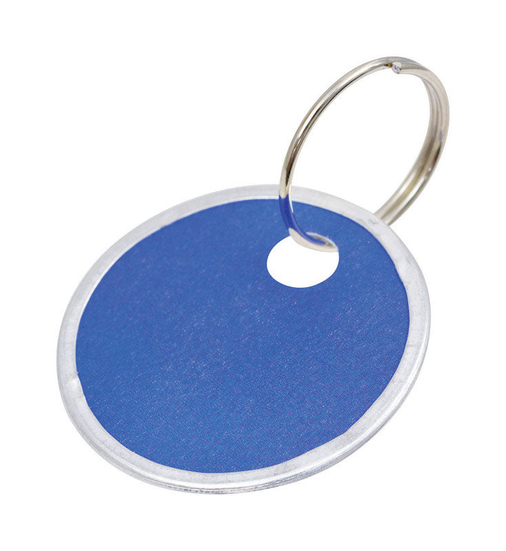 HILLMAN 1-1/4 in. D Metal/Paper Assorted Split Ring Keychain, Pack of 5